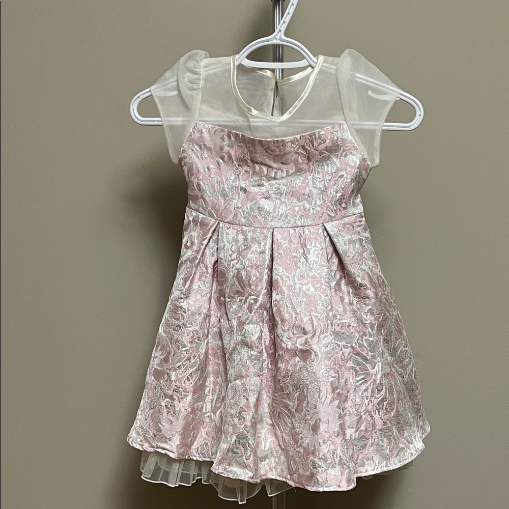 Elegant Pink and Silver Kids Dress